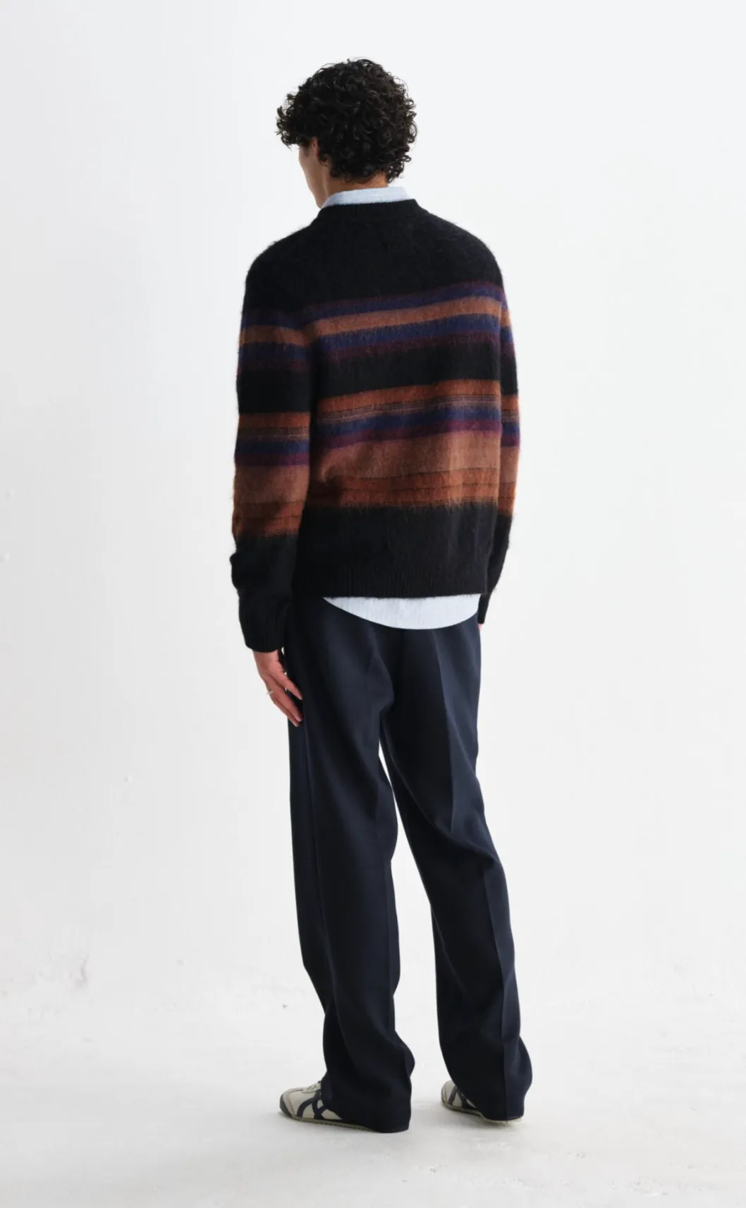 Sweater Pilling Prevention Tips Cold Layer Brush Stripe Wilde Crew Sweater