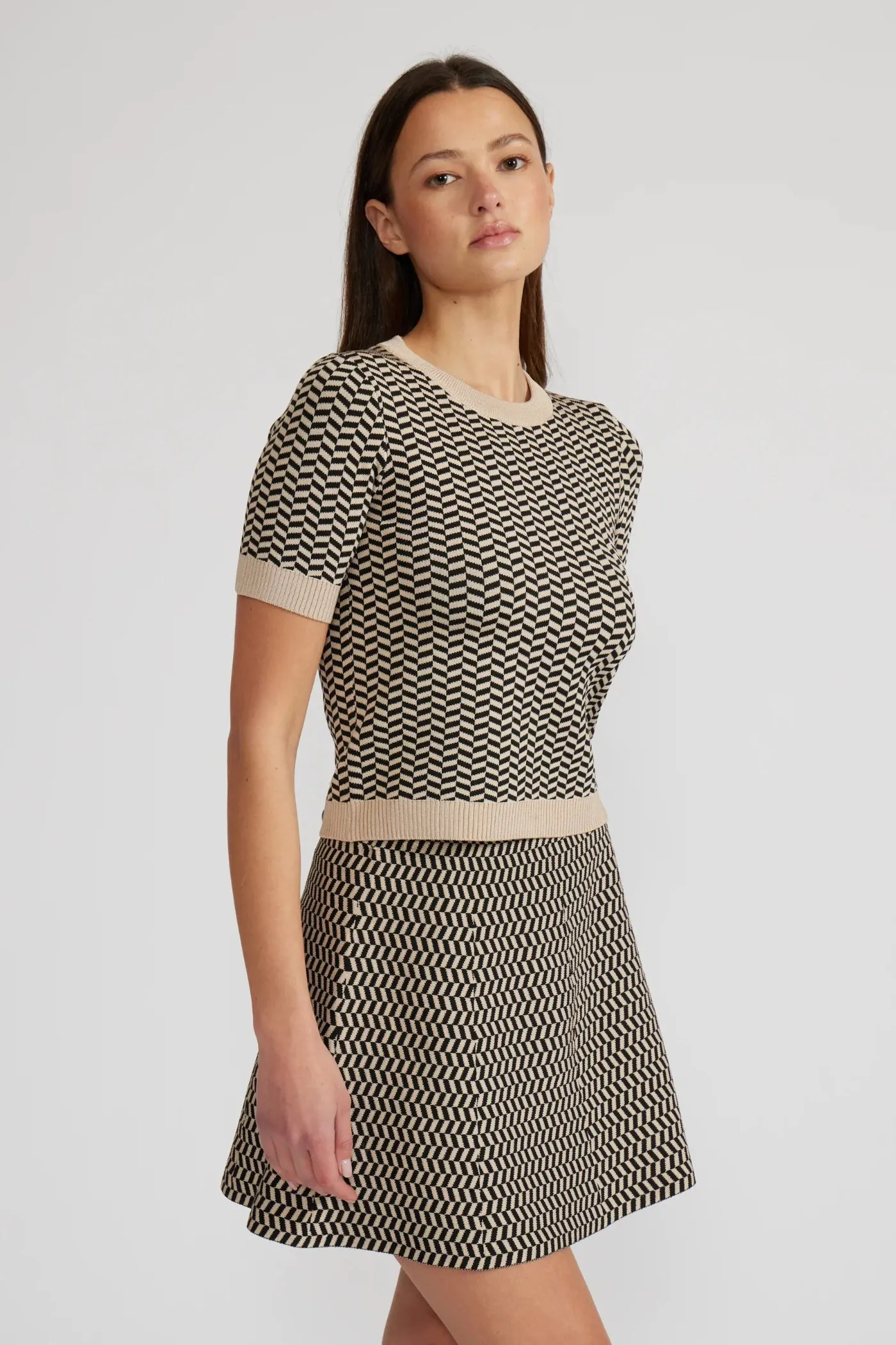 Pleated design WARREN PIP KNIT SKIRT