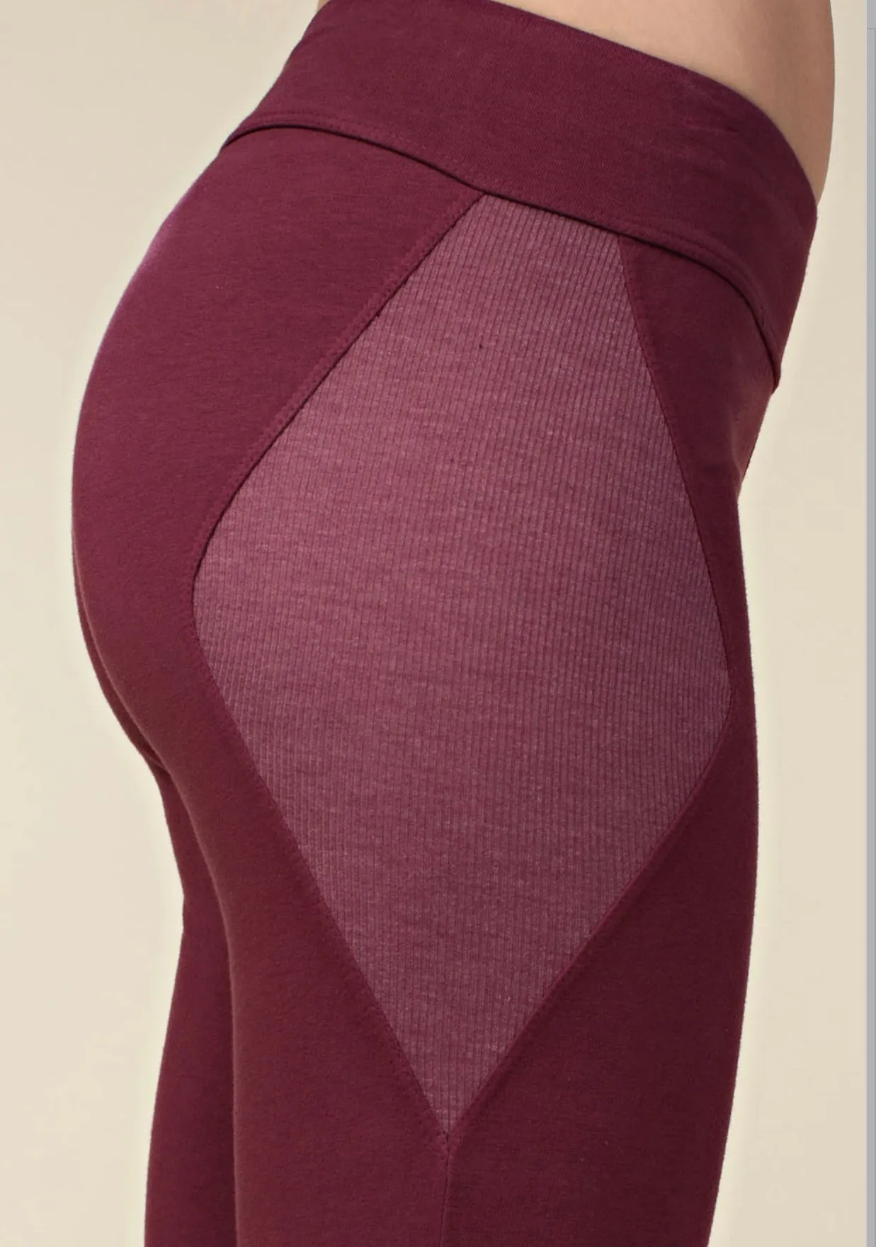 Comfort Flex Eco Friendly Material Washed Burgundy Leggings