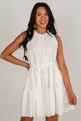 Classic-style FINAL SALE - Running To You White Tiered Mini Dress