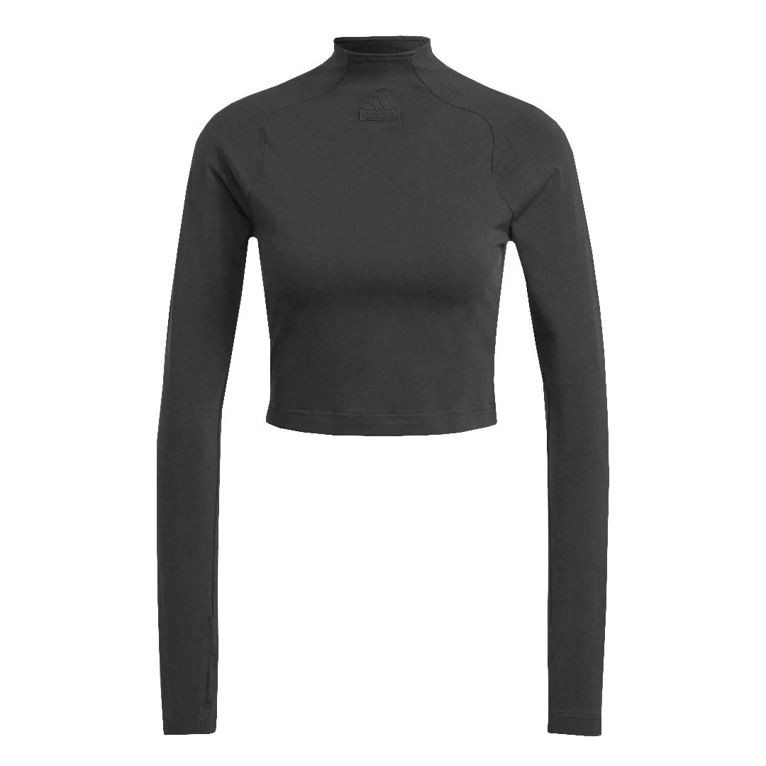 adidas - Women's City Escape Long Sleeve T-Shirt (HT4698) Roll up sleeves Breathable fabric