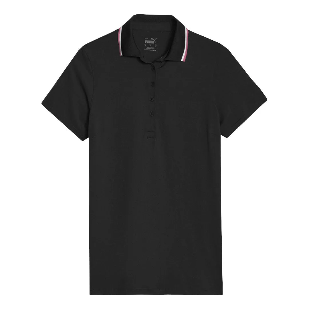 Bonded Collars Secure Closure System Puma - Women's Cloudspun Tipped Short Sleeve Polo (622155 01)