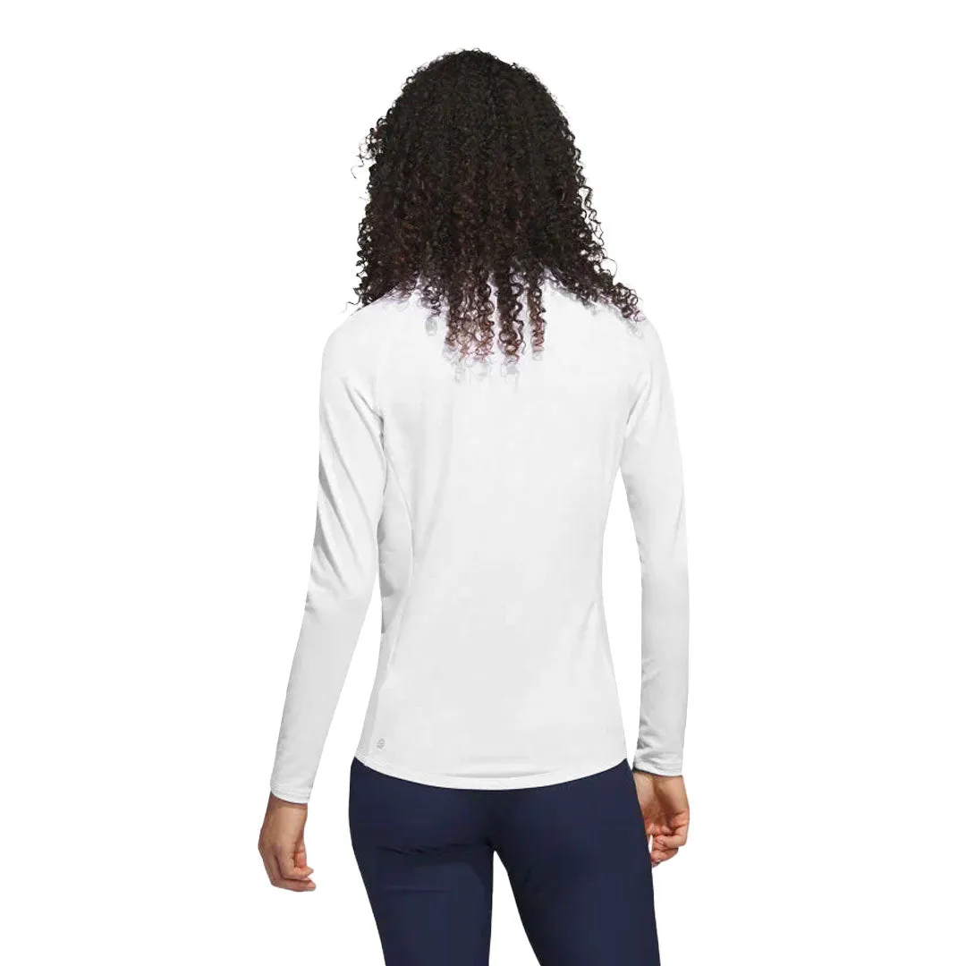 Soft Shell adidas - Women's Solid Long Sleeve 1/4 Zip Polos (HY3973)