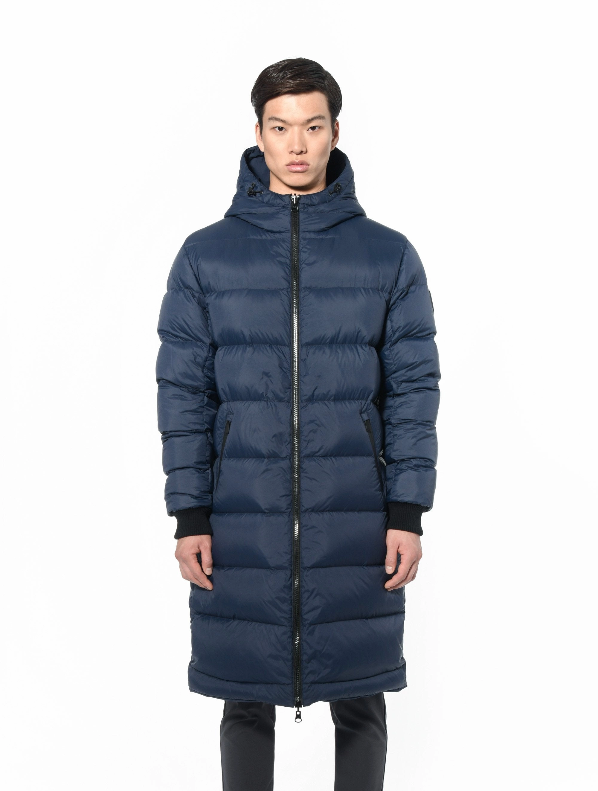 Recycled Textile Simple Detail Wayland Men's Long Reversible Puffer