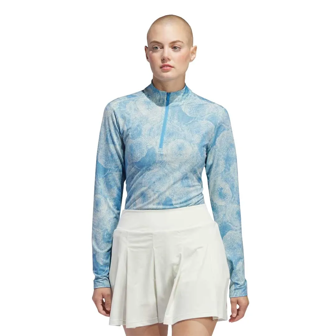 Durable Stitching adidas - Women's Ultimate365 Printed 1/4 Zip Mock-Neck Long Sleeve Polo (IP4257)
