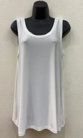 White V-Neck to Round Neck Reversible Tank Top OdorResistantFinish