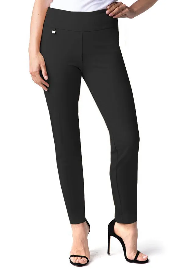 Easy Travel WIDE BAND BLACK PULL-ON Ankle Pant