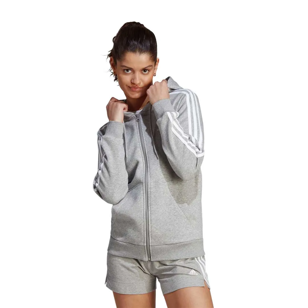 Puffer Design adidas - Women's Essentials 3-Stripes Full Zip Fleece Hoodie (IM0236)
