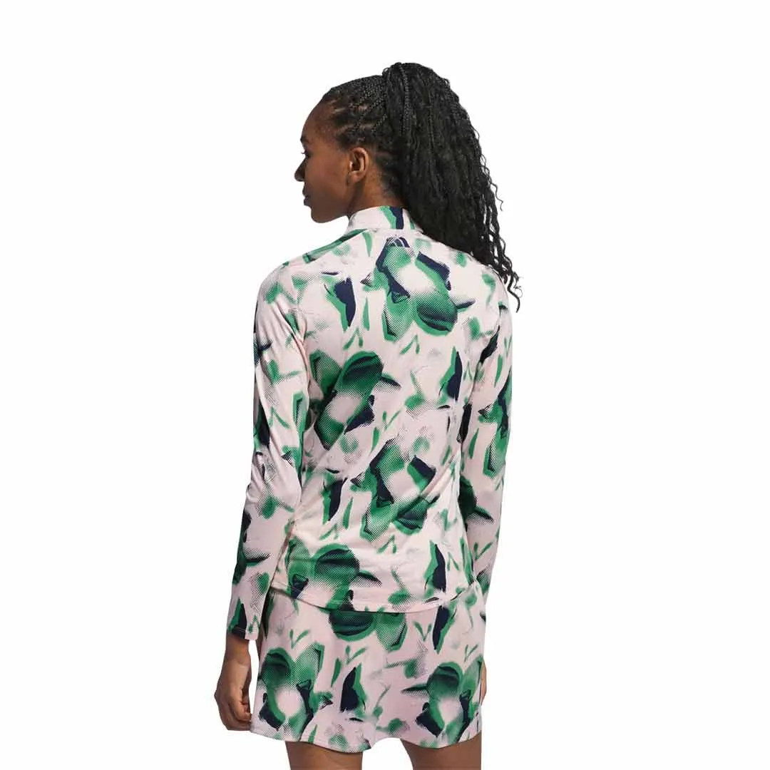 Subtle Fashion Fit adidas - Women's Ultimate365 Printed 1/4 Zip Mock-Neck Long Sleeve Polo (IS9729)
