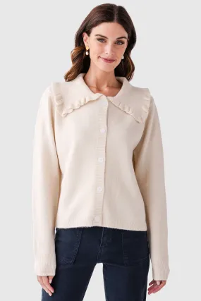 Wishlist Ruffle Peter Pan Collar Cardigan Essential Comfort