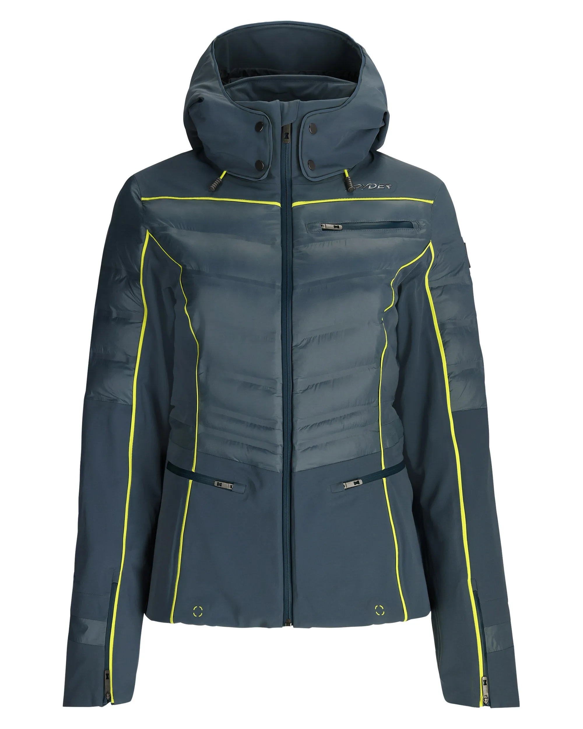 Womens Granada Jacket - Slate Blue Functional Zip Detail