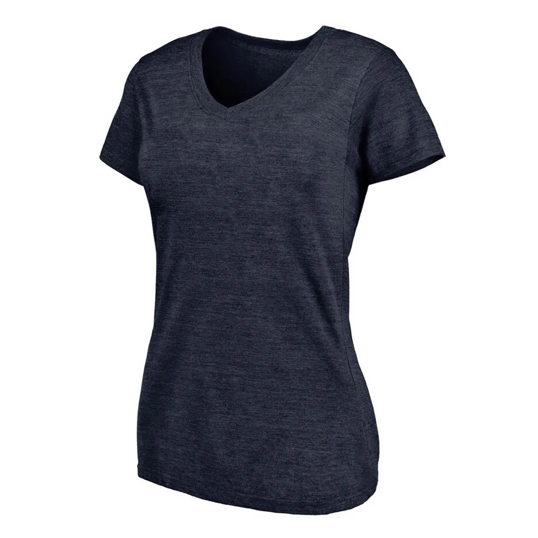 Enhanced Edge Binding Hooded styles Women's Short Sleeve V-Neck T-Shirt (FANATICS4023-W-SSVNECK-NVY)
