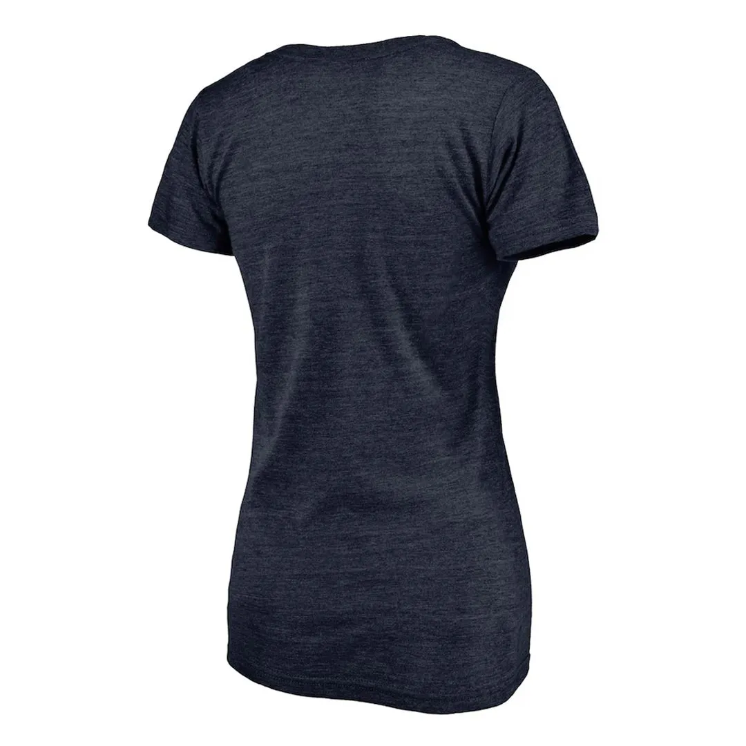Women's Short Sleeve V-Neck T-Shirt (FANATICS4023-W-SSVNECK-NVY) High Performance Blend