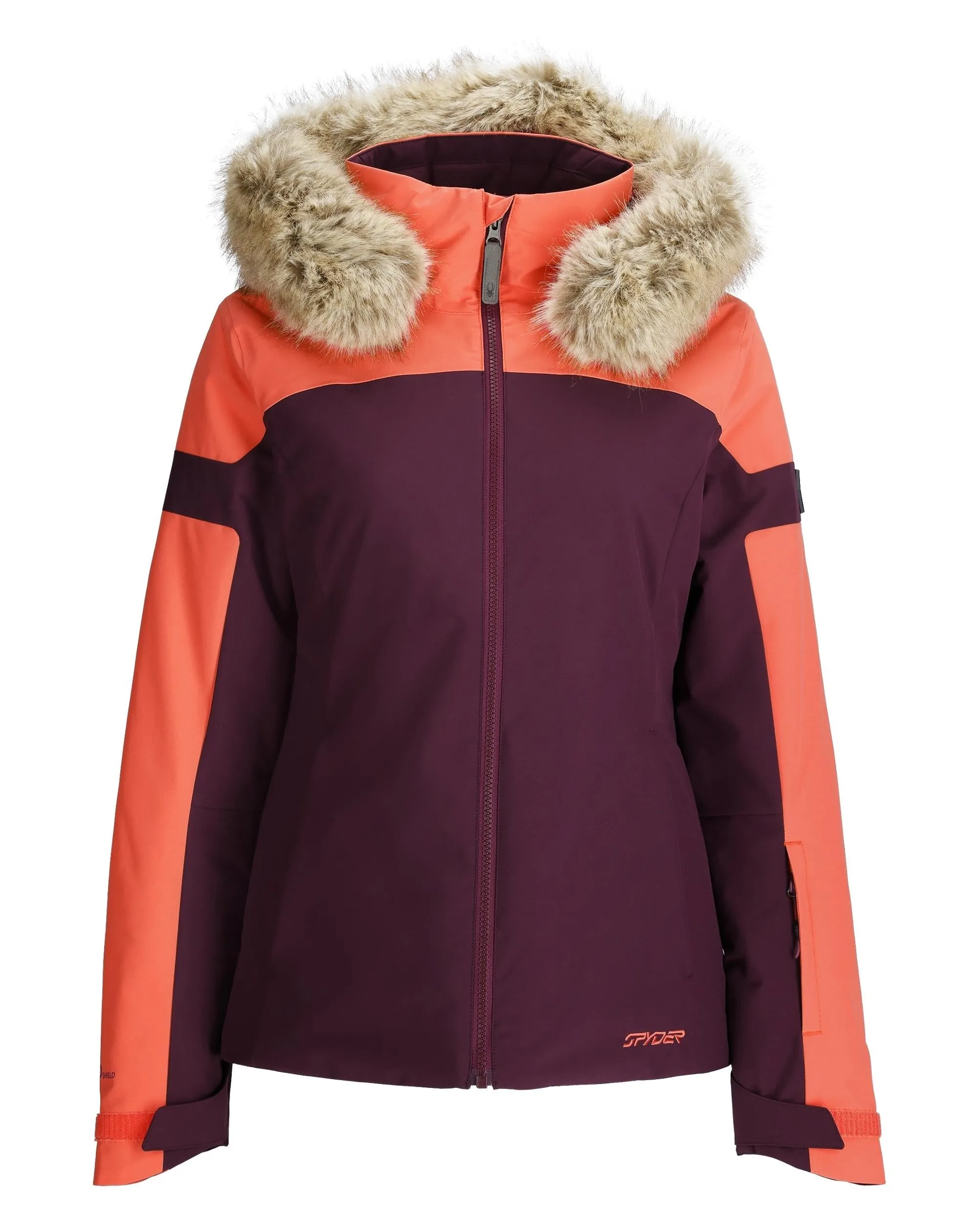 Hidden Pocket System Insulated Padding Womens Vida Jacket - Plum
