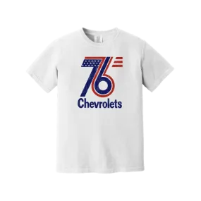 Chevrolet Red & Blue 76' Graphic T-Shirt Breathable Performance Fit Airflow Mesh Panels