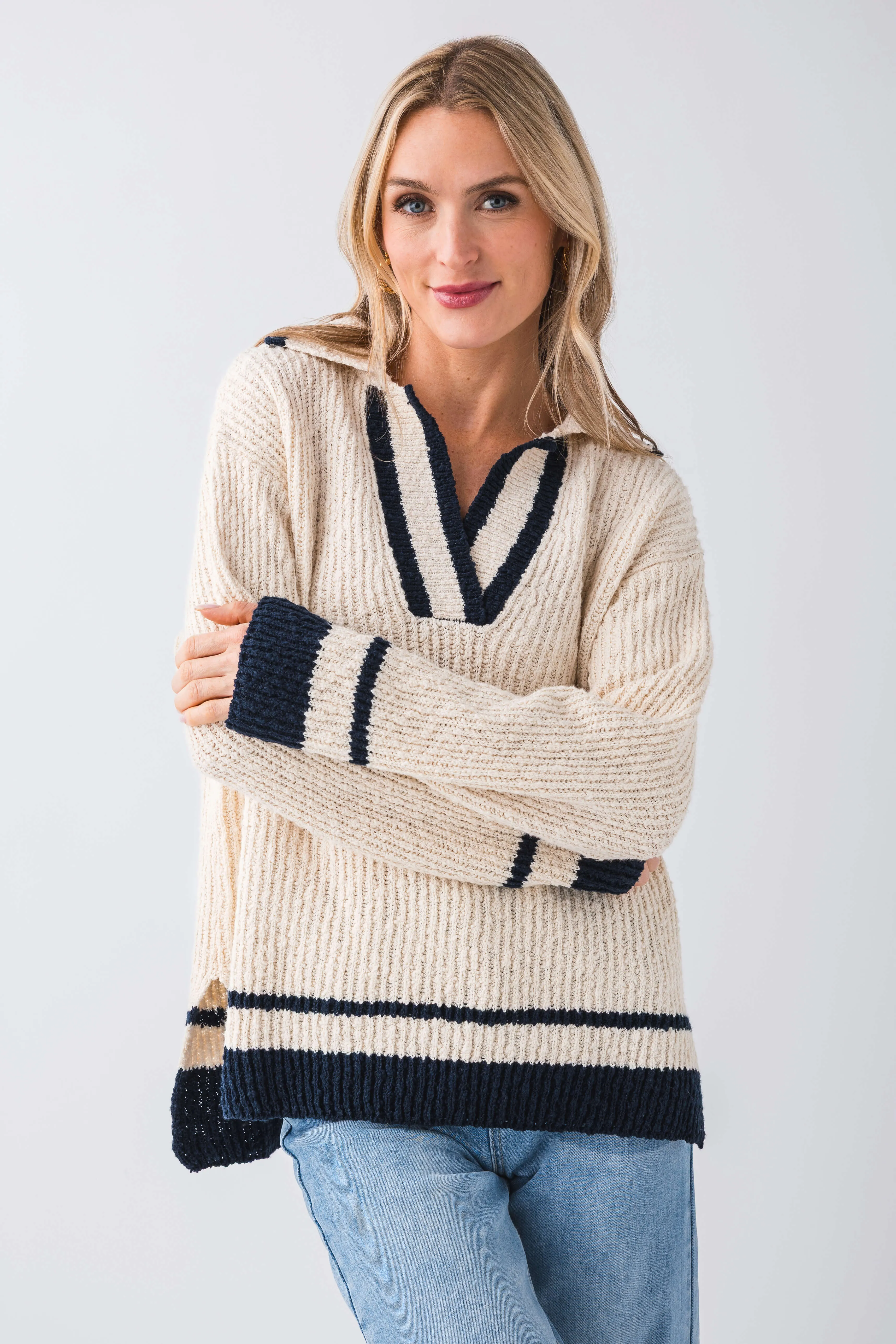 Z Supply Hammond Polo Sweater Earth Tones Versatile Outfit